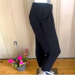 Eileen Fisher Silk Black Trouser Pants Women's Size M Medium